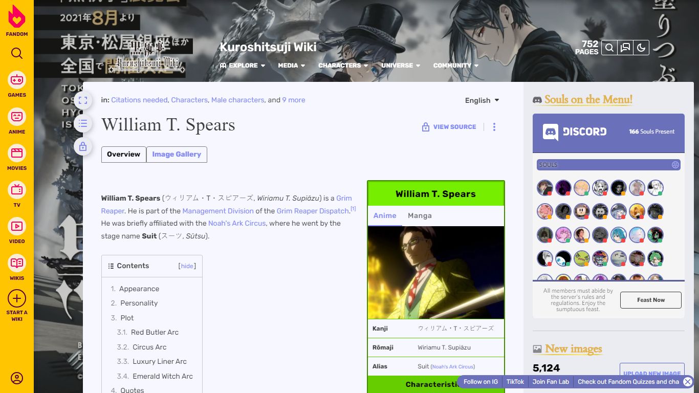 William T. Spears | Kuroshitsuji Wiki | Fandom